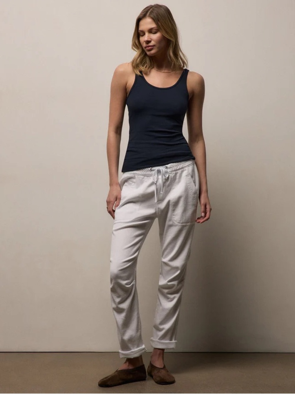 James Perse Soft Drape Pant in White